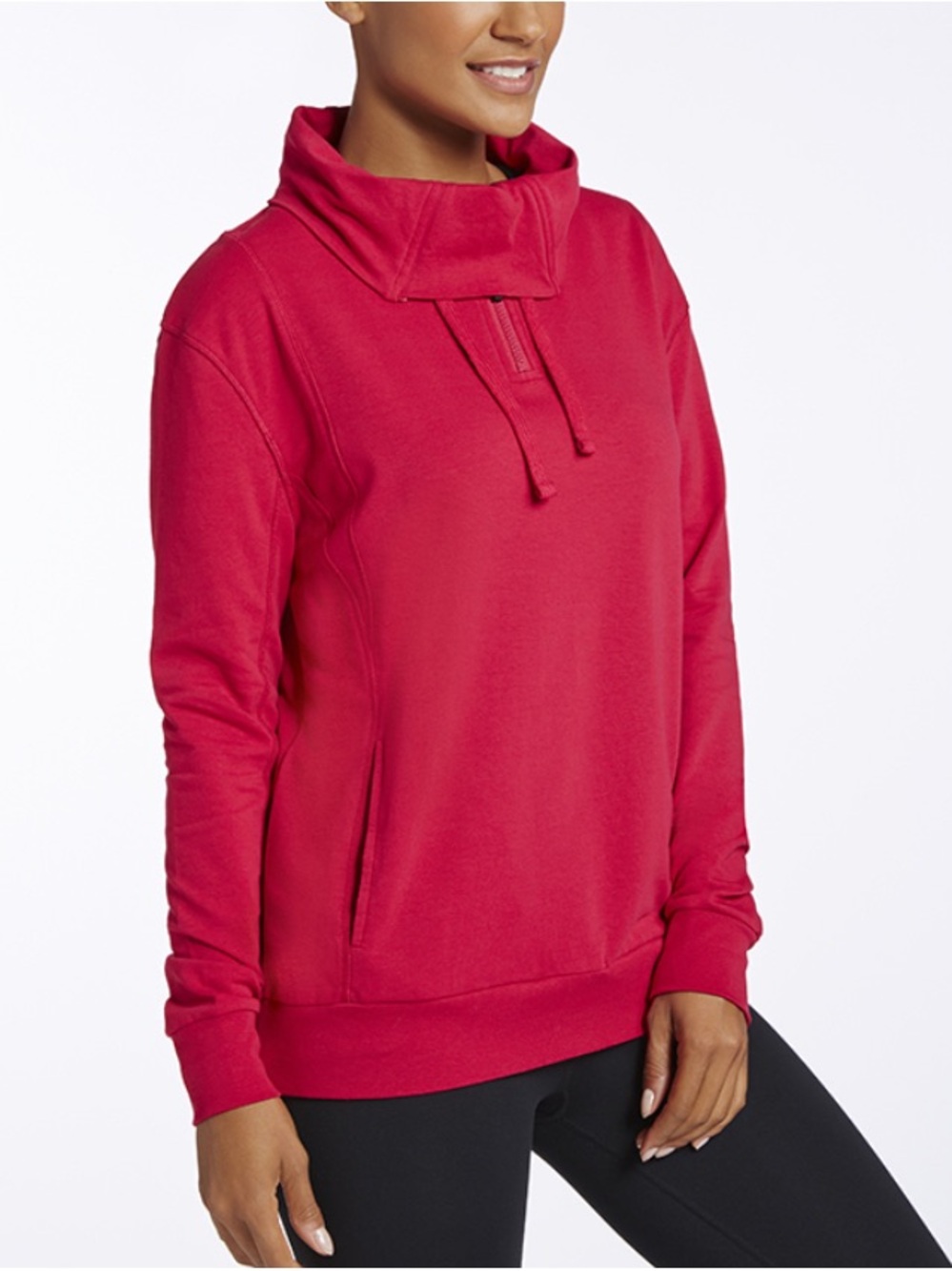 Fabletics • Pink • Quarter Zip • Pull- Over • 95% Cotton